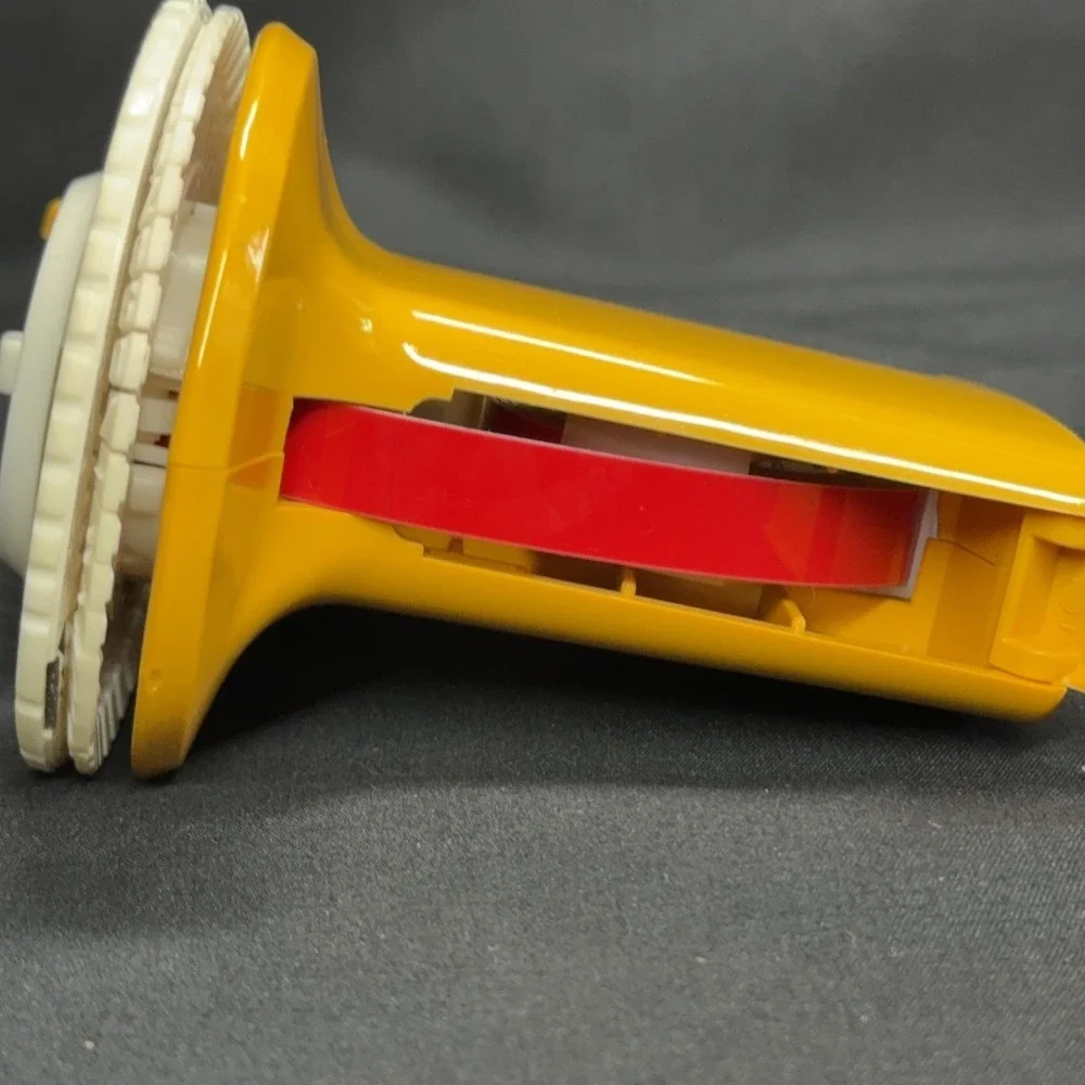 Vintage Rotex 3/8in Embossing Label Maker Yellow Handheld USA Primark Tape Gun